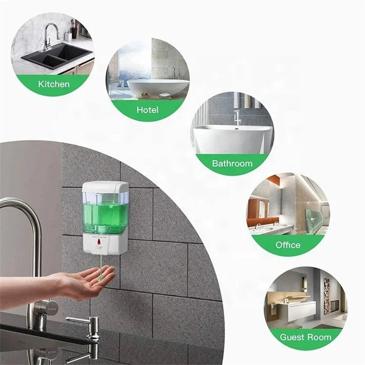 New 2022 Wall Mounted Automatic 750ml Hand Sanitizer Alcohol Gel Dispensers Con Sensor Liquid Soap Dispenser