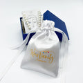 Satin Cloth Drawstring Bag Jewelry Gift Packaging Pouches Custom Logo Silk Bags for Hair Extensions