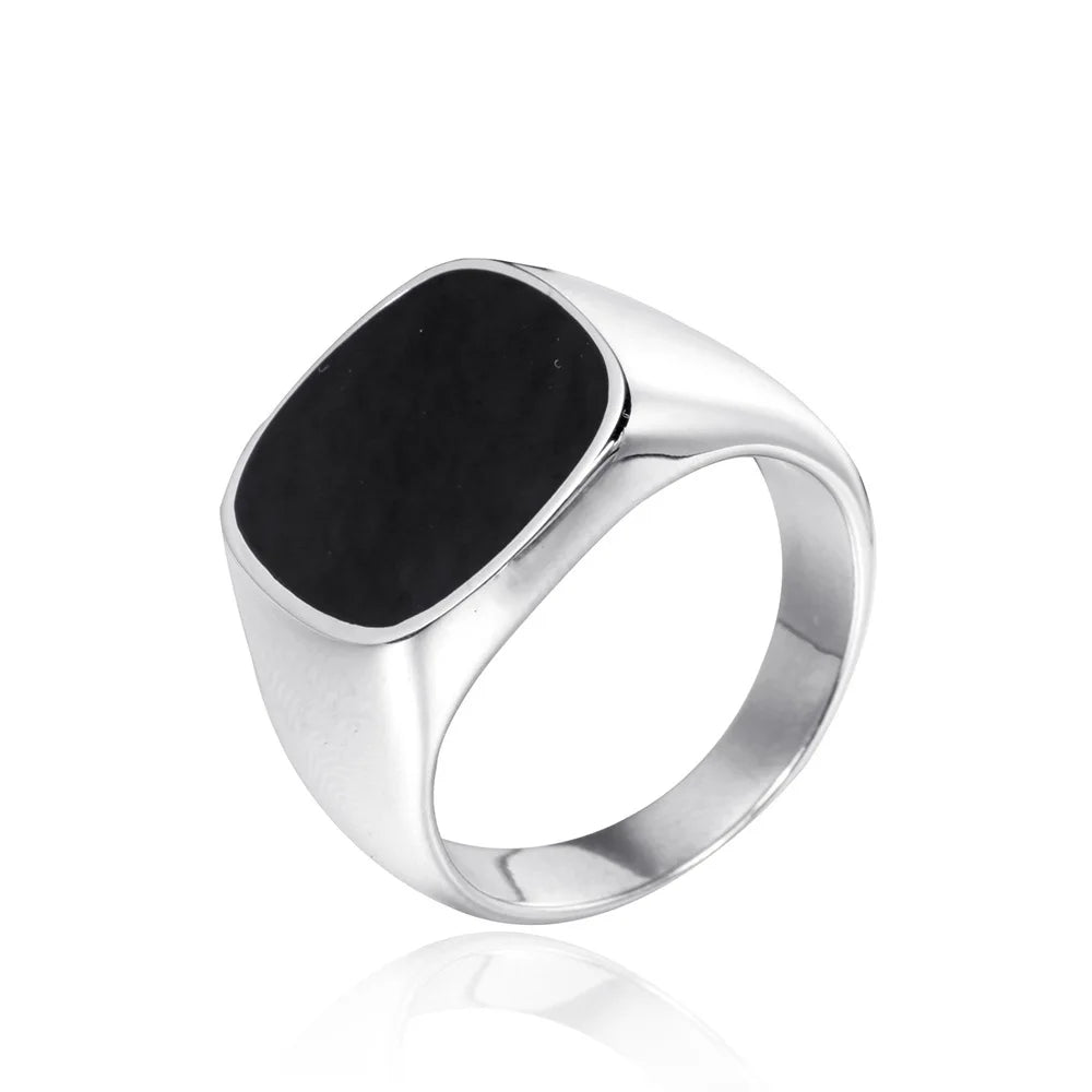 Men'S Trendy Stainless Steel Ring Domineering Street Boys Dripping Oil Ring