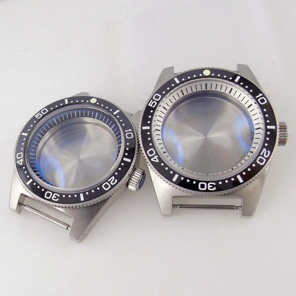 Steel 62mas Watch Case Silver Chapte Ring for Nh34 Nh35 Nh36 Nh37 Nh38 Nh39 Nh70 Nh72 AR Domed Sapphire 120clicks Bezel 20bar