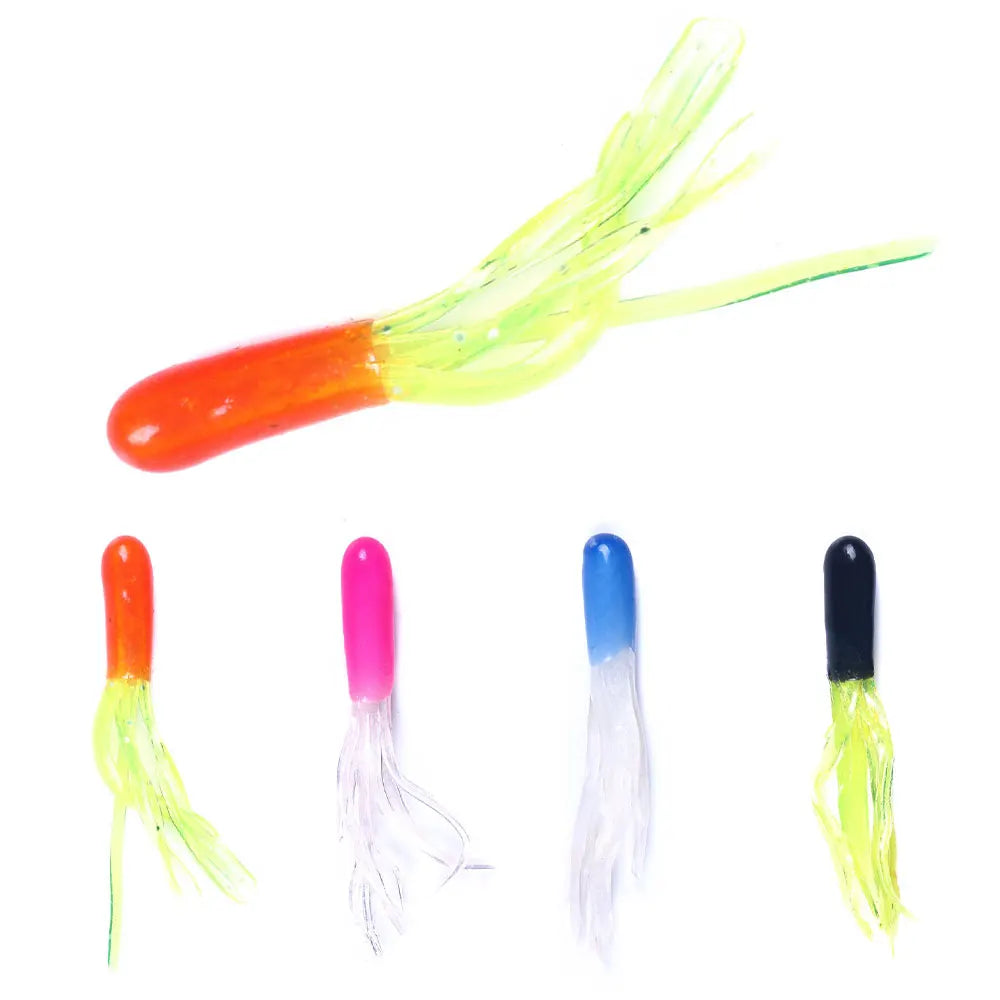 Wholesale Hot-sale Hollow Tube Worms Maggot Bait Bass Fishing Lure 4.5cm 1.77inch Soft Tube Skirts Fishing Bait
