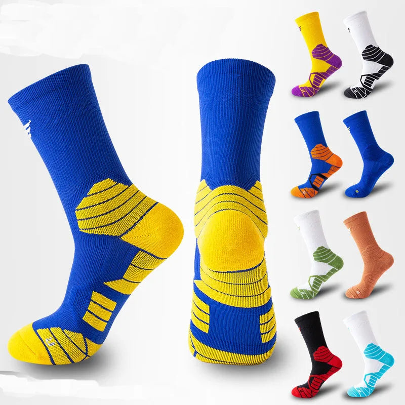 KonLee Men's Elite Basketball Crew Socks Wholesale Athletic Knitted Sports Embroidered Custom Logo 3D Pattern for Autumn Season