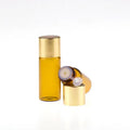 In Stock 3ml/5ml Amber Glass Essential Oil Bottle Glass Perfume Oil Vials Sample Test Bottle With Gold Cap