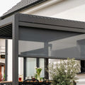 Electric Windproof Waterproof Zip Track Window Motorized Roller Blinds Shades Blackout Shade Balcony Outdoor Roller Blinds