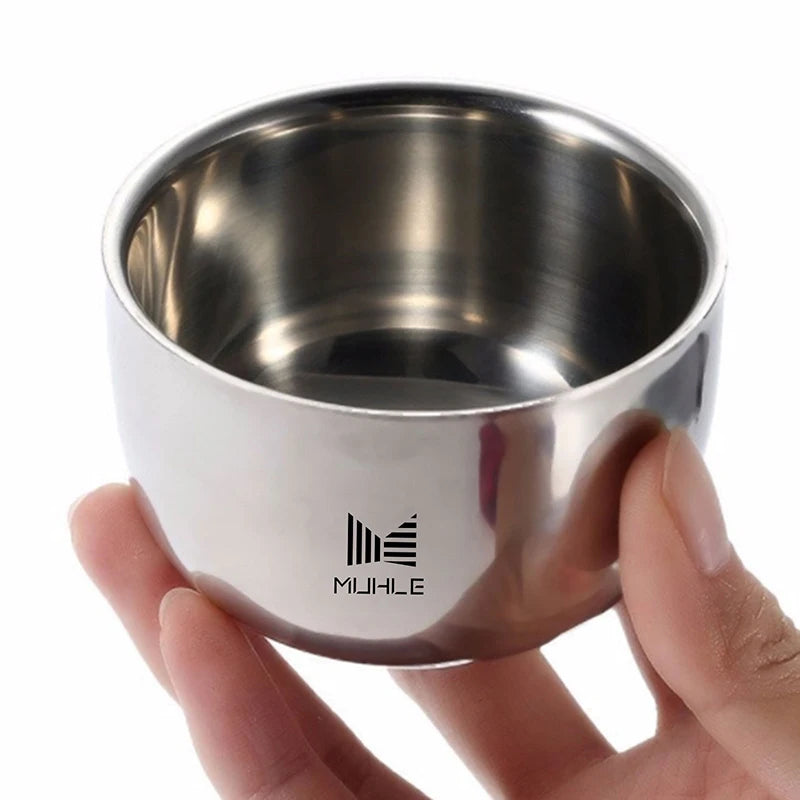 Wholesale Double Layer Stainless Steel Shaving Brush Mug Soap Bowls