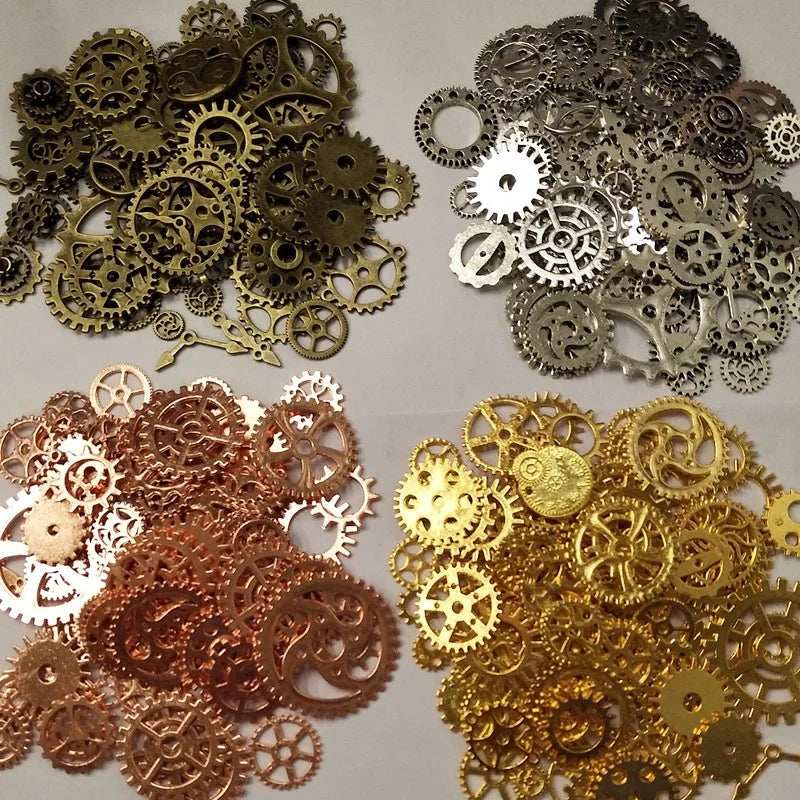 100g/bag Vintage Steampunk Wrist Watch Parts Gears Wheels Steam Punk Lots of Pieces DIY Jewelry Making Findings