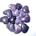 Healing Quartz Purple Mica Natural Polished High Quality Lepidolite Hearts Crystal Palm Stone for Wholesale