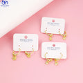 JXX JEQ-Z11-131 Ladies/Kids Classic Gold Hoop Earrings Women's Gold Plated Brass Hoop Earrings With Bead Drop Earrings