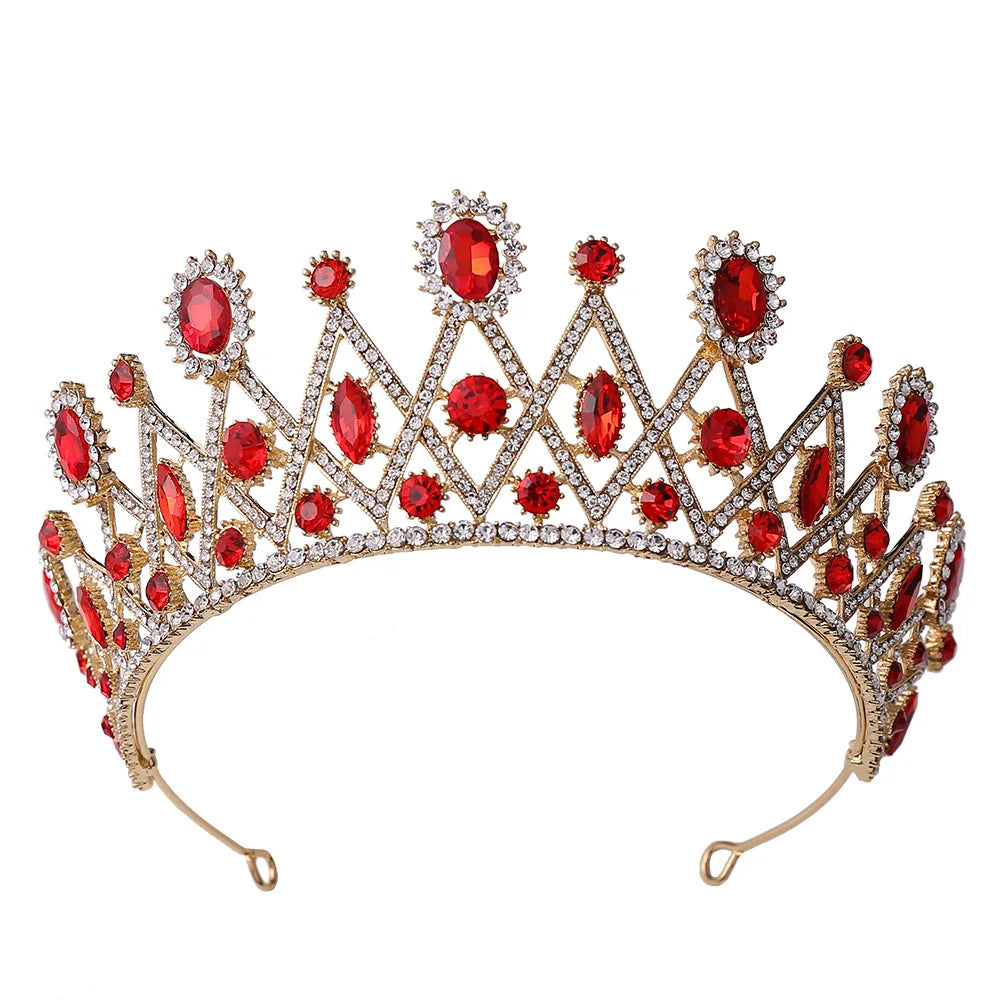 Royal Blue Rhinestone Girls Fashion Birthday Crown Bridal Wedding Tiara