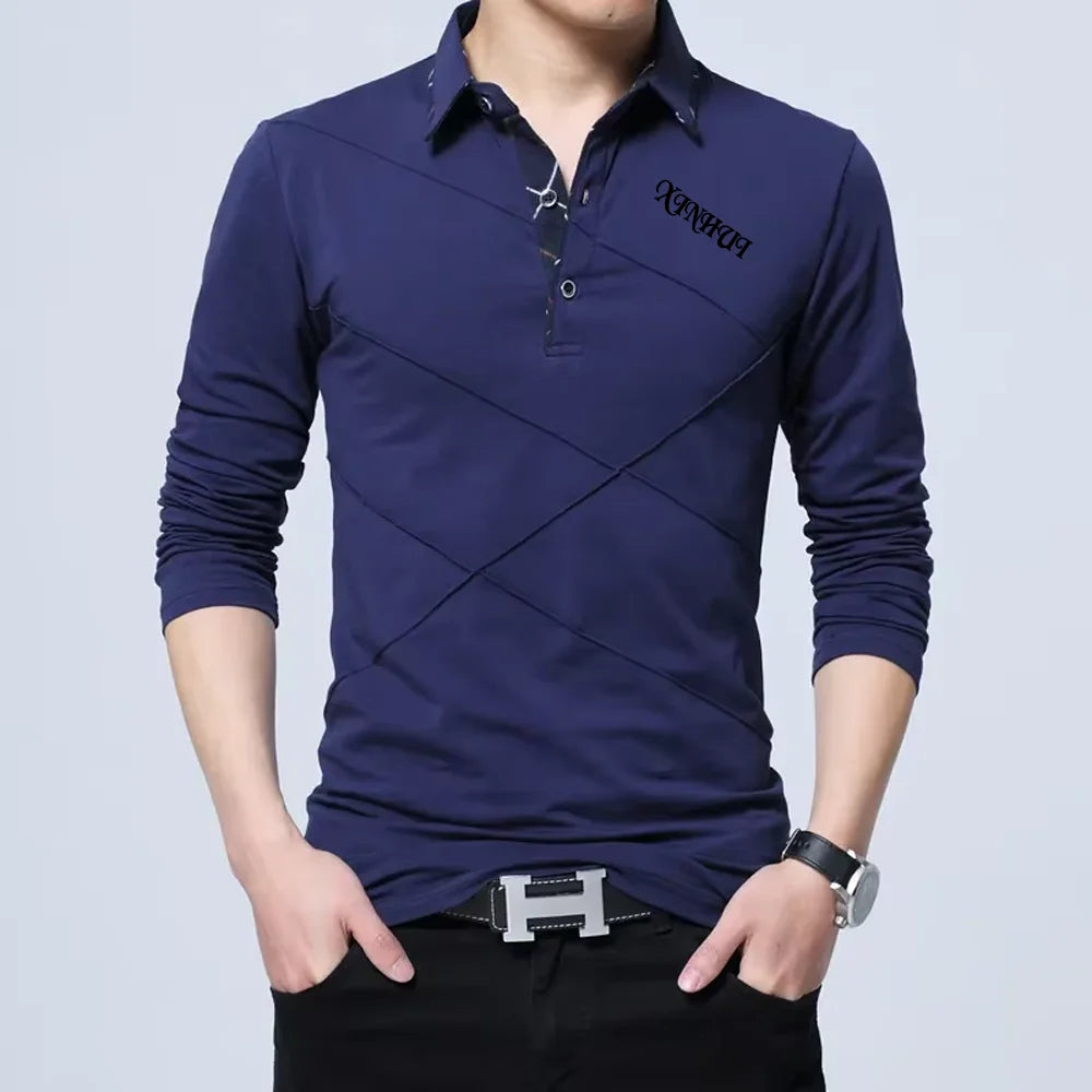 For Shirts T-Shirts for Men Custom Wholesale Knitted Fabric Polyester/Cotton Long Sleeve Regular Fit Eco-Friendly Casual Blank