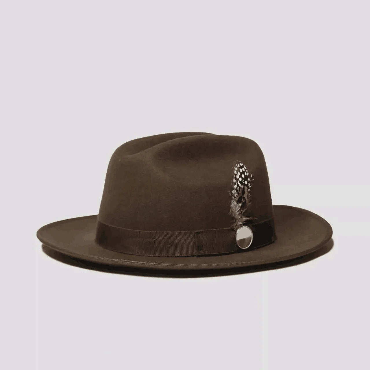 Spring Autumn Unisex Wool Fedora Hat Short Brim Casual Business Party Fashion Jazz Outdoor Breathable Sunscreen Feather