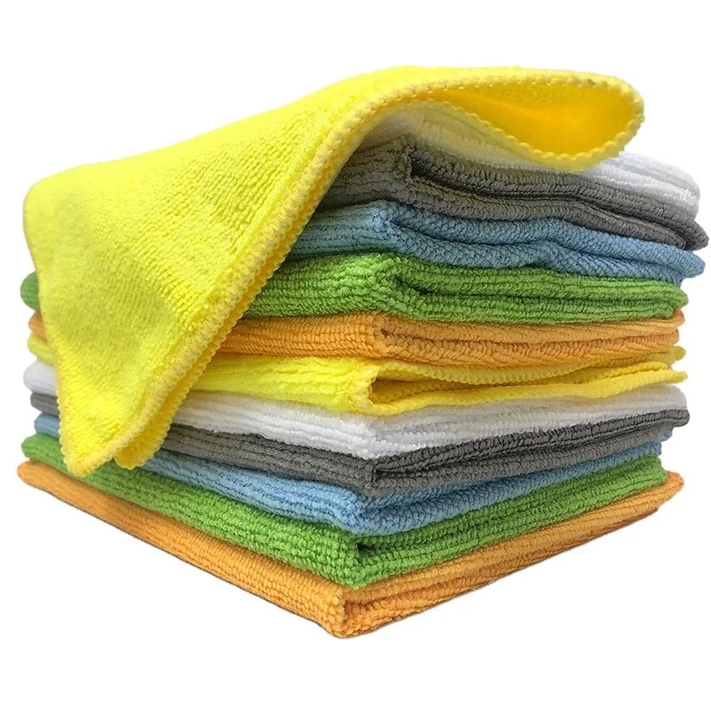 12-Pack 12x12 Inch Lint-Free Reusable Microfiber All-Purpose Kitchen Cleaning Cloths