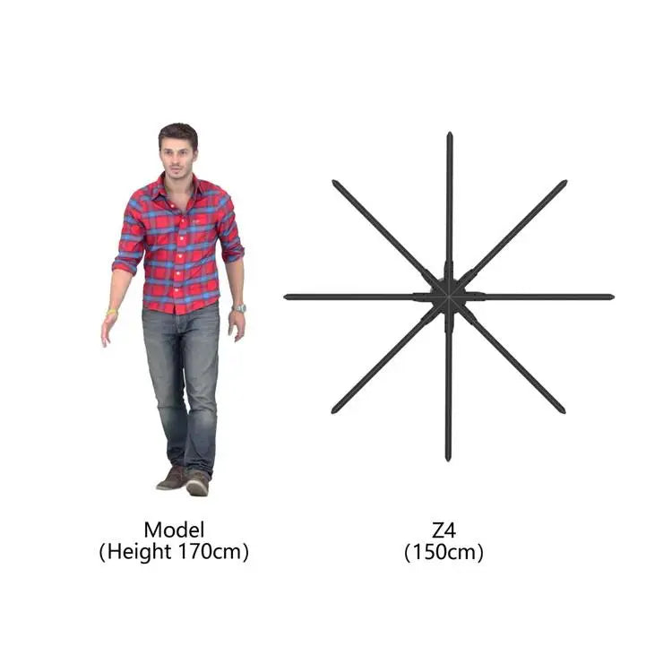 High Quality 3d Holographic Fan 8 Blades 150 Cm Large Hologram Projector 3d LED Holographic Display Fan With APP Bluetooth