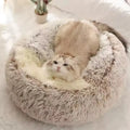 Winter Warm Plush Cat Nest Semi-enclosed Shell Cat Bed Windproof Soft Pet Nest Mat Semi-enclosed Dog Nest Cat Bed