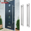 Stainless Steel D Shape Inline Round Offset Bar Pull Ladder Door Handle for Door