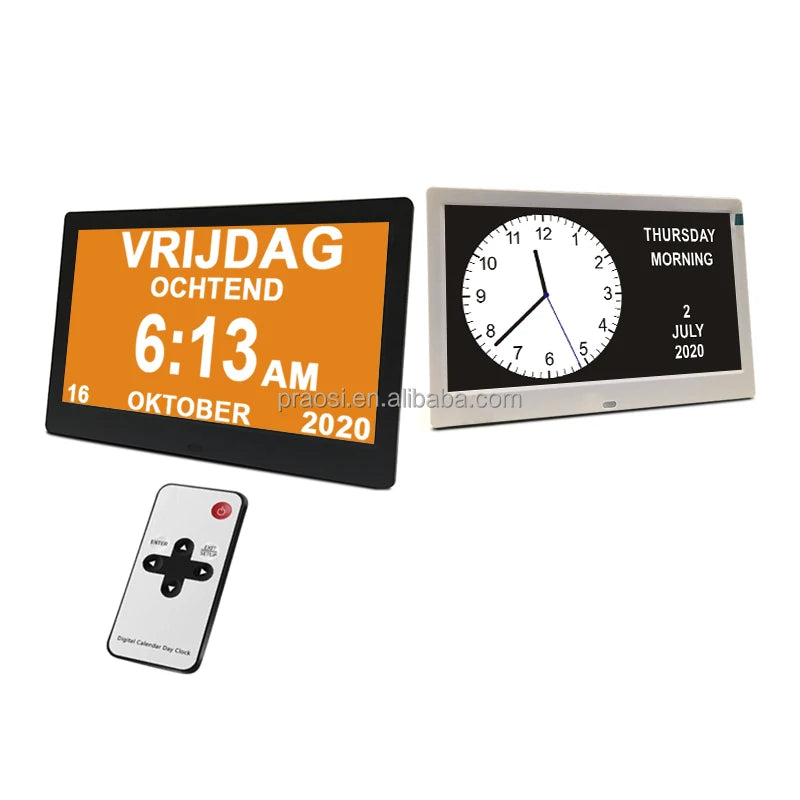 High Quality 10 Inch Digital Desk Clock with WiFi Calendar Weather Features for Memory Loss Patients and Dementia Care