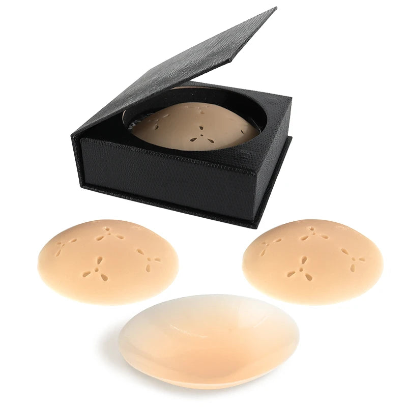 Factory Price Silicone Adhesive Invisible Breathable Seamless Round Nipple Cover Reusable Breast Pads for Women Sexy Bikinis