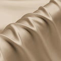 100% Mulberry Silk Woven Charmeuse Satin Fabric Plain Dyed 30mm Width 45'' Heavyweight Breathable Camel Color Dresses Sleepwear