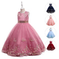 Girls Pink Beauty Dress Princess Lace Dress Birthday Modern Fancywork Evening Dress