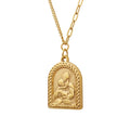 Non Tarnish Jewelry Wholesale 18k Gold Plated Geometric Human Charm Necklace