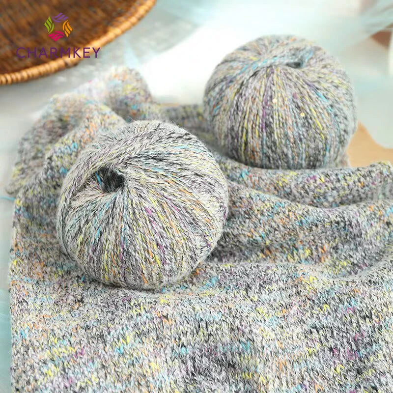 Wholesale Colored Sequined Mohair Polyester Blended Fancy Yarn for Crochet Scarves MegaBDM