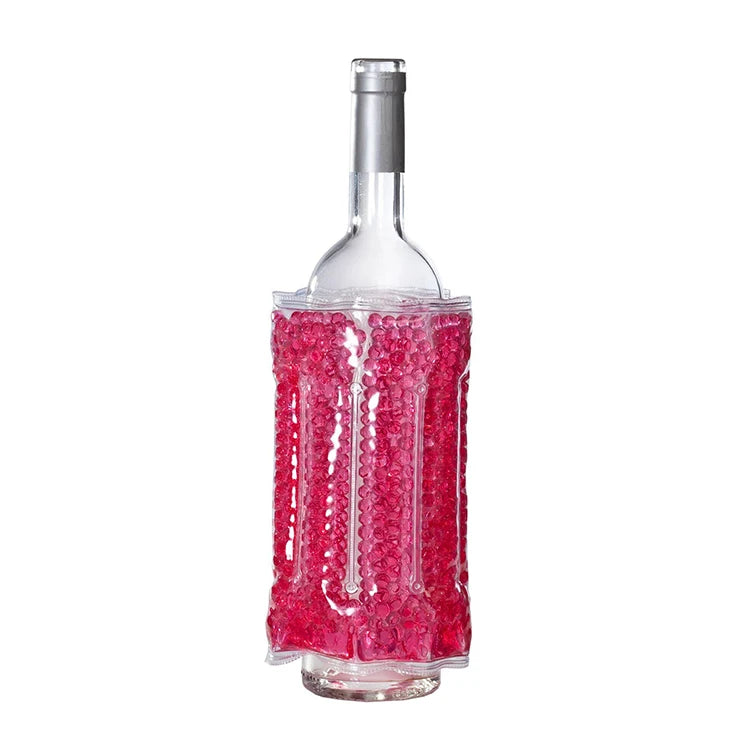 Reusable PVC Gel Bead Wine & Beer Cooler Sleeve Insulated Cold Wrap Perfect for Promotional Gift Use