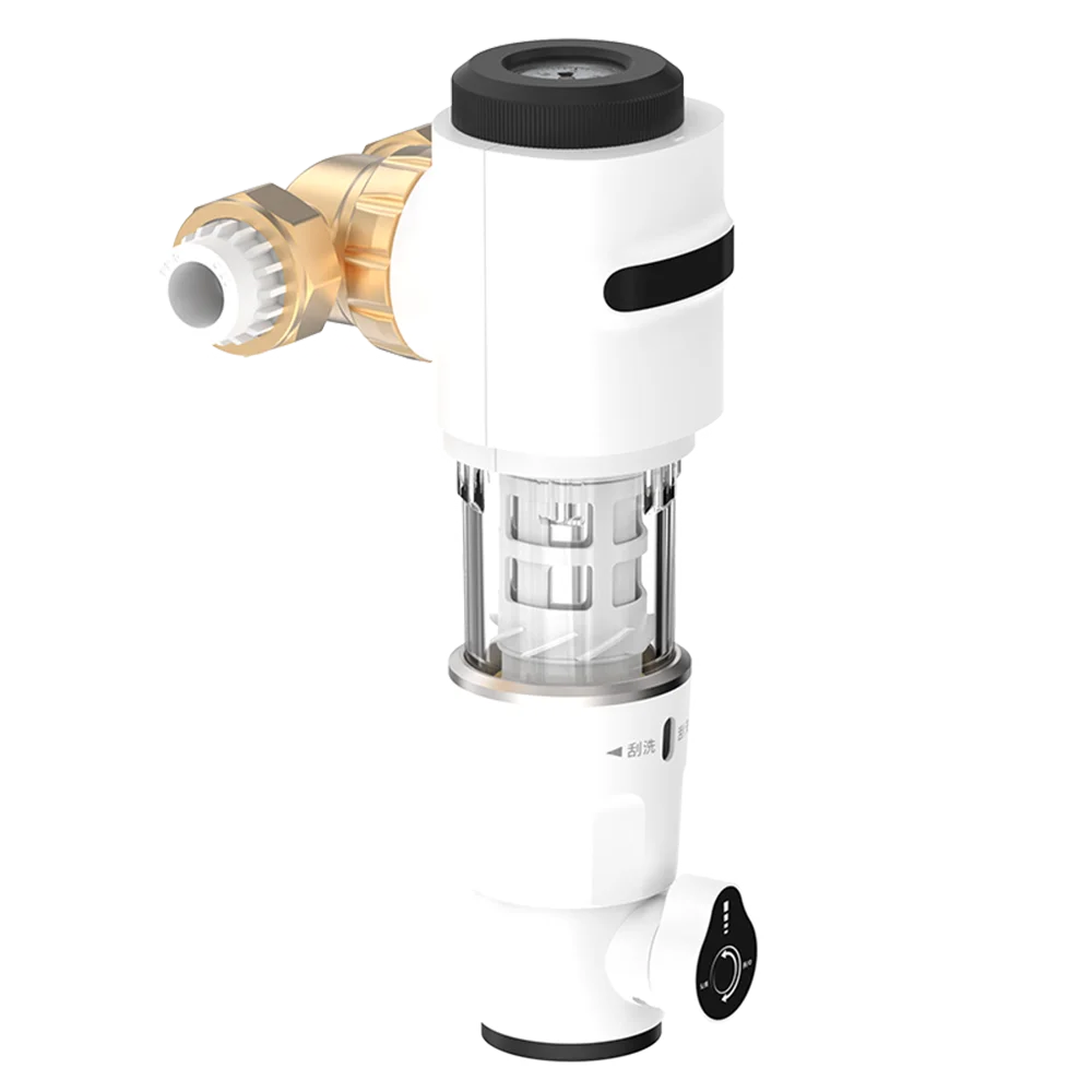 Integrated Auto Backwash Pre Water Filter Large Flow Household Purification Whole House Cleaner Manual Universal Joint Turning