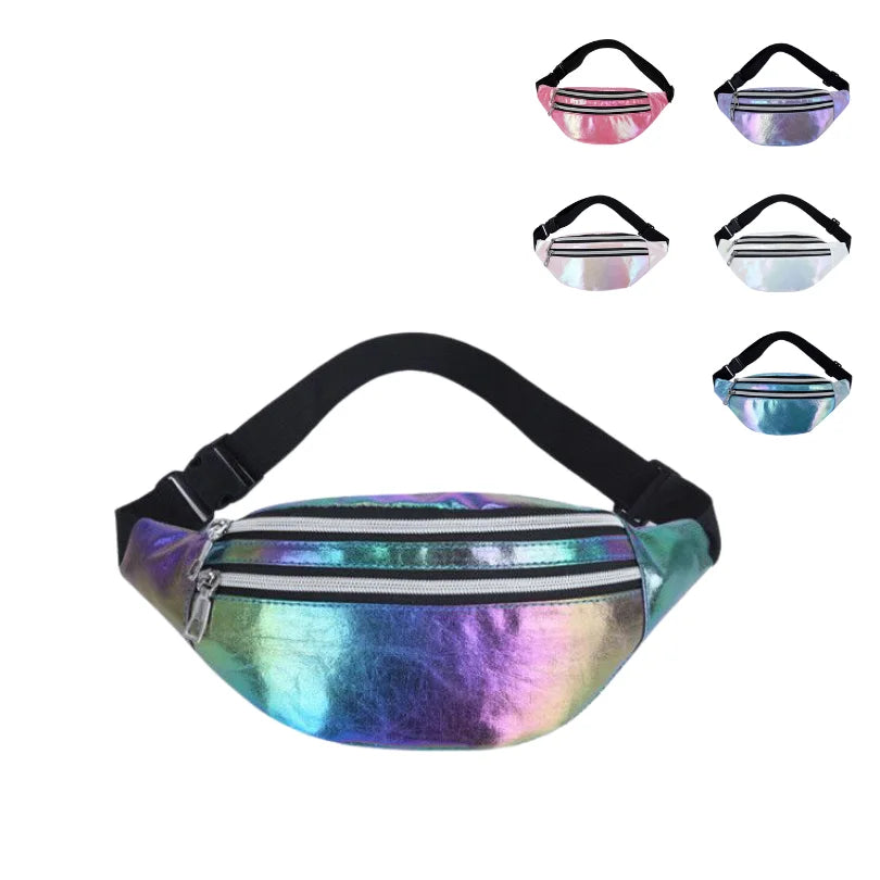 New Arrival Large Capacity Oxford Colorful Laser Waist Bag Outdoor Phone Trendy Fanny Packs for Women