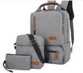 2026 Fashion Large Student Business USB Laptop Zipper 3-Piece Travel Waterproof School Backpack Set Large Capacity Unisex Letter