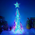3D Holographic USB Christmas Tree Star Decorations Colorful Rotating New Year Wedding Holiday Supplies