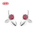 Sparkling S925 Silver Leaf Stud Earrings Wholesale Chic Design Silver Earrings 925 Fashion Jewelry for Women
