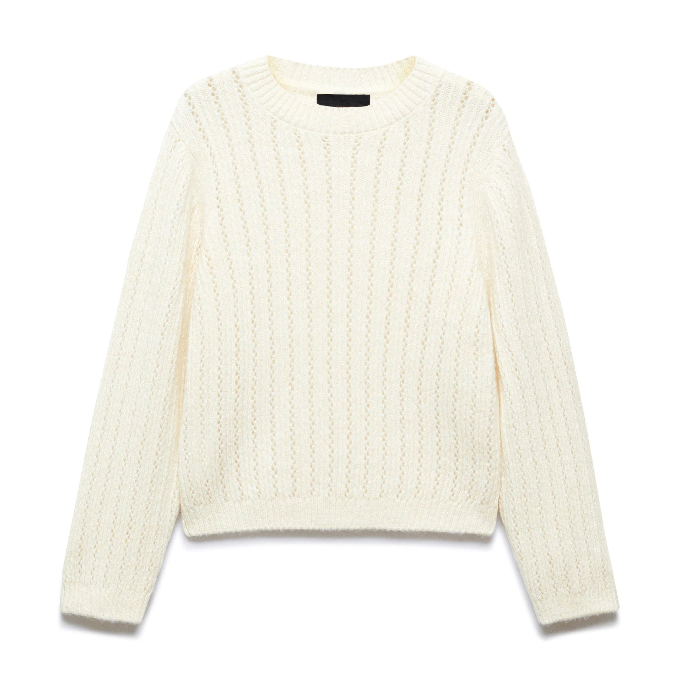 Cable Pattern Knitwear Design Crewneck 100% Cotton Sweater Pullover for Women