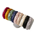 Silk Headbands Satin Knot Headband for Women Girls 9 Pcs Topknot Headband Solid Color Knot Wide Hairbands Elastic Hair Accessor
