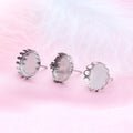 Crown Stainless Steel Earring Studs 12mm Blank Round Bezel Base Tray Jewelry Findings & Components Supplies Stud Earrings