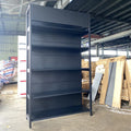 Matt Black Supermarket Shelves  Four Stand Single Sided Wall Gondola