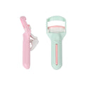 Portable Mini Eyelash Curler with Long Handle Silicone Pads for Lash Lifting
