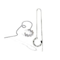 HED318 Womens Fashion 925 Solid Sterling Silver Wire Threader Earring  Wavy Zircon Hoop Drop Earrings for Young Girls Teen Gift