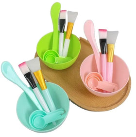 Facial Brush Mask Bowl Spoon Set Plastic Skin-friendly DIY Beauty Tools Mixing Tools Skin Care Makeup Supplies