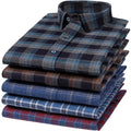 Autumn and Winter New Large Men's Shirts Hot Selling Pure Cotton Brushed Casual Shirts Men's Long Sleeved Plaid Shirt