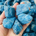 Natural Blue Apatite Rough Stone Free-form Crystal Model Feng Shui Carving Decoration Mascot