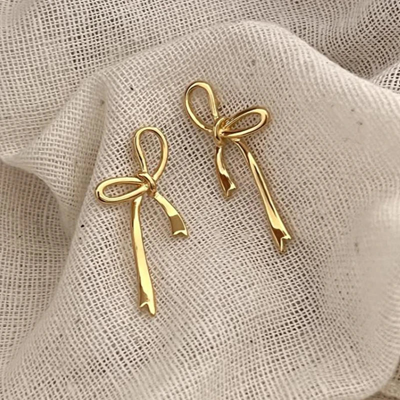 ICEBELA Hot Sale 925 Sterling Silver Fine Jewelry 18K Gold Plated Earrings Trendy Chic Cute Stud Bow Knot Earrings for Girls