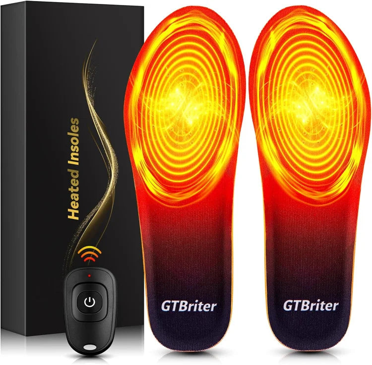 WASOTO 5000mAh Battery Powered Heated Insoles Remote Control Electric Foot Warmer for Women Men for Sports Entertainment-Hunting