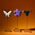 Green Blue Metal Microfiber Eco-friendly Portable Fashionable Ear Shape Earring Holder Jewelry Display Stand