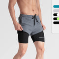 Men's 2 in 1 Workout Running Shorts 7 Inch Lightweight Athletic Gym Shorts With Compression Liner