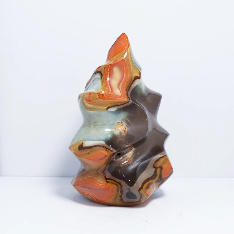Wholesale Folk Crafts Healing Natural Crystals Polychrome Flames Reiki Stone Crafts for Meditation