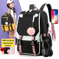 Waterproof Teenage Women Girls School Backpacks Anti Theft USB Charge Backpack