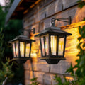 Warm White Outdoor Solar Wall Sconce Lantern Decorative Tungsten Lamp Waterproof Hanging Solar Garden Light for Porch Garage