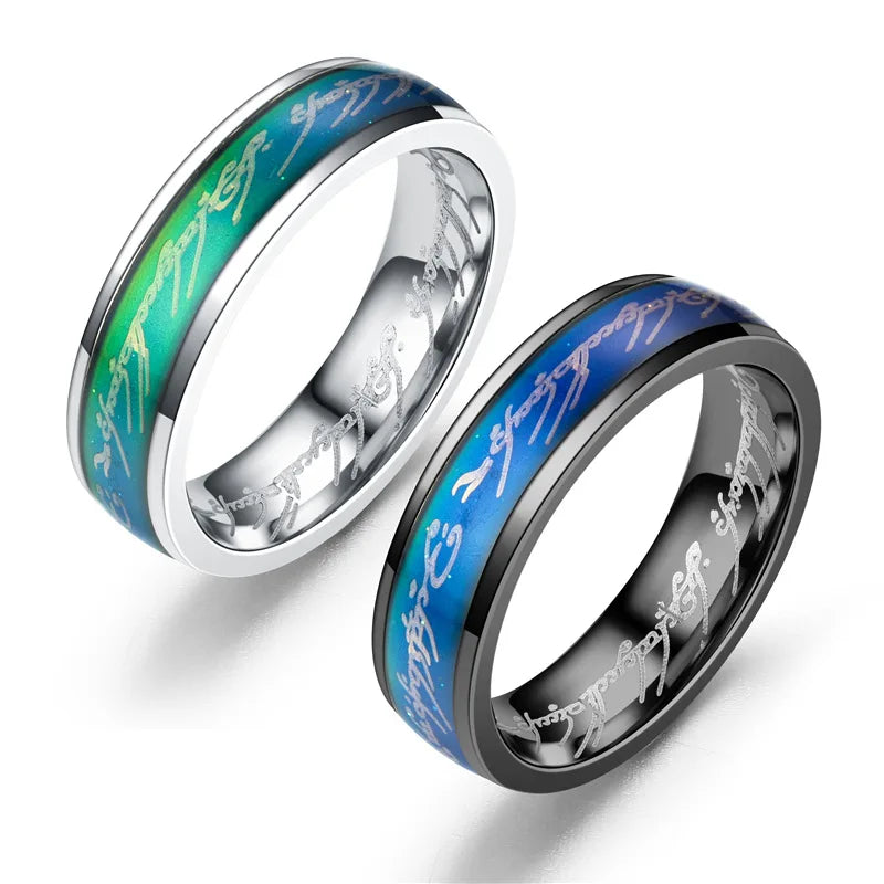 Pakistan Minimalistic Bulk Adjustable Changing Color Men Gem Mood Silver Ring