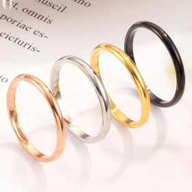 Stainless Steel Wedding Ring Modern Jewelry' for Wedding Women 18K Gold Plated Trendy Opp Bag Engagement Rings