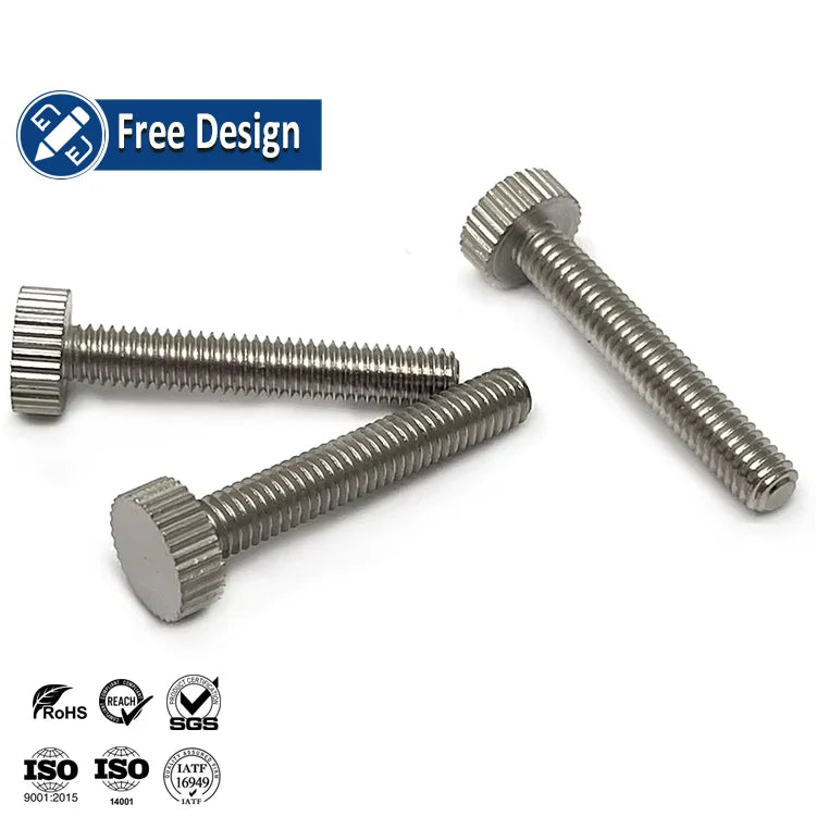 Custom Knurled Screw Thumb M2 M3 M4 M5 M6 M8 Machine Thread Titanium Screws Manufacturer